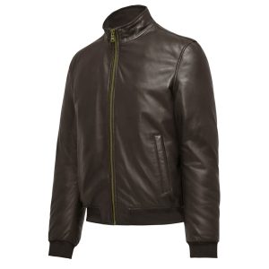 70 Retro Leather Bomber Cafe Racer Jacket
