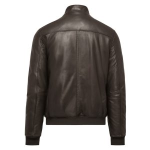 Mens 70 Retro Brown Leather Bomber Cafe Racer Jacket
