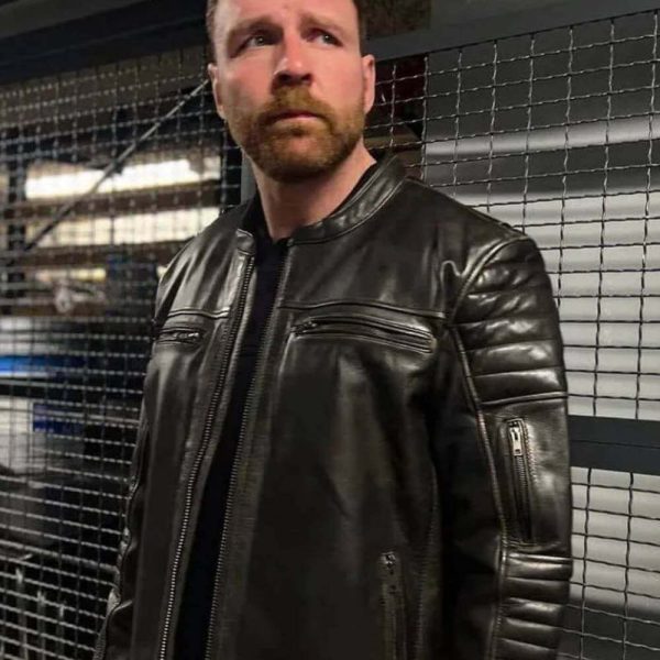 AEW Jon Moxley Motorcycle Black Leather Jacket