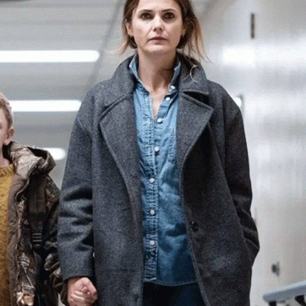 Antlers Keri Russell Gray Wool Coat