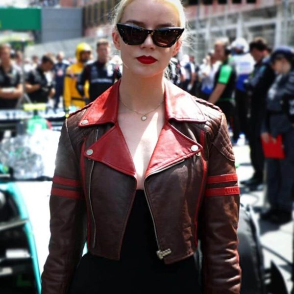 Anya Taylor Joy F1 GP Monaco Leather Jacket