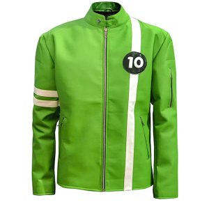 Ben 10 Green Leather Jacket Ben Tennyson Alien Swarm