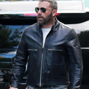 Ben Affleck Motorcycle Black Leather Jacket