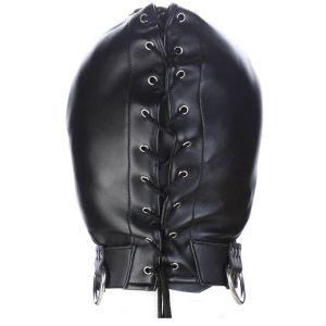 Emily Blunt Bondage Head Hood Black Leather Mask