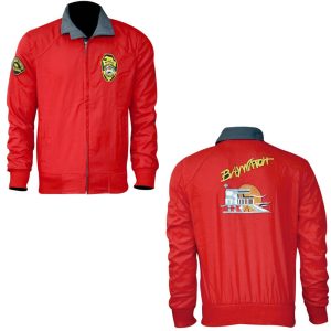 Baywatch David Hasselhoff Lifeguard Red Cotton Jacket
