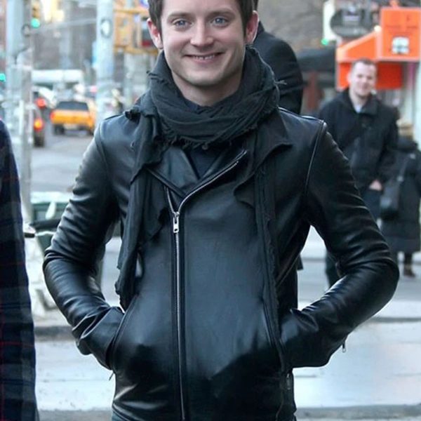 Elijah Wood Black Leather Jacket