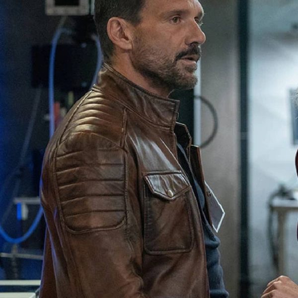 Frank Grillo Boss Level Brown Leather Jacket