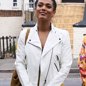 Freema Agyeman White Leather Jacket