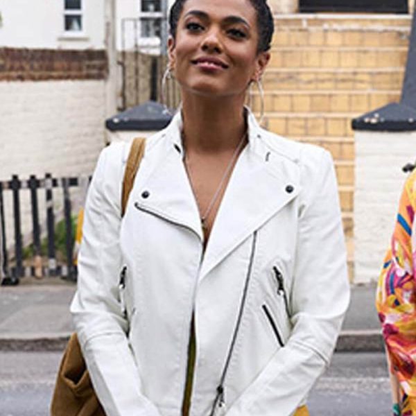 Freema Agyeman White Leather Jacket