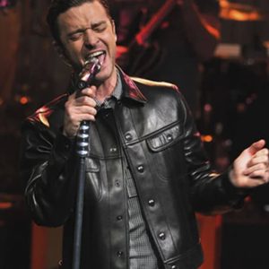 Justin Timberlake Black Leather Jacket