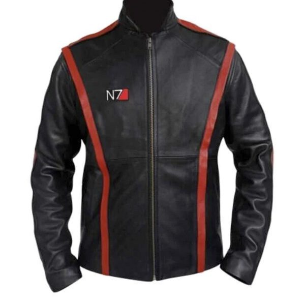 N7 Mass Effect 3 Black Leather Jacket