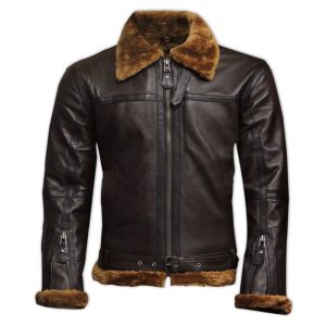 Mens B3 RAF Aviator Flying Leather Jacket