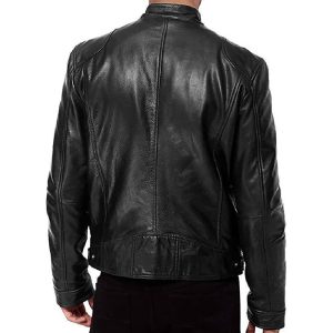 Mens Black Fashion Leather Jacket Real Cafe Racer