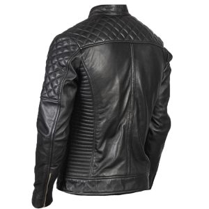 Mens Black Slim fit Biker Leather Jacket