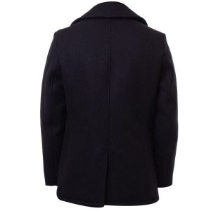 Mens Black US Navy Wool Black Vintage Peacoat
