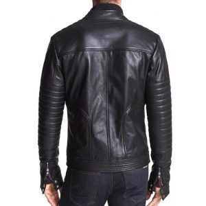 Mens Casual Wear Biker Style Black Leather Jacket