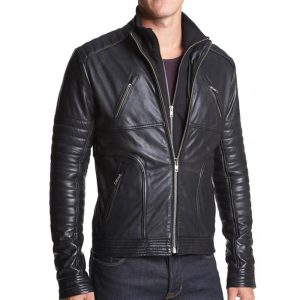 Mens Casual Wear Biker Style Leather Jacket