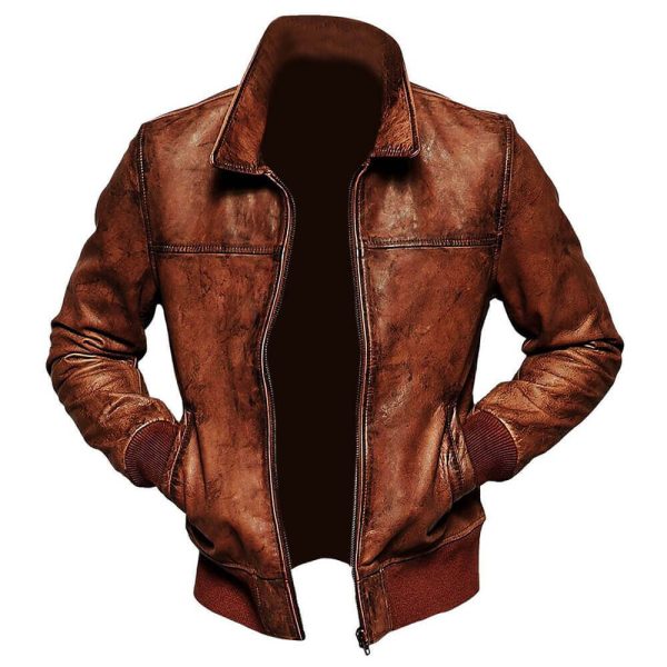 Mens Motorcycle Vintage Bomber Winter Jacket