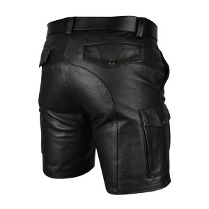 Men's Real Leather 6 Pocket Cargo Short