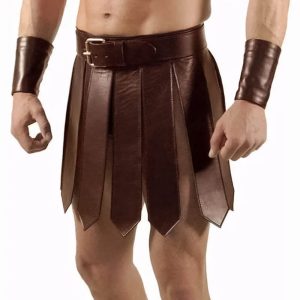 Genuine Leather Gladiator Utility Larp Kilt