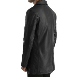 Mens Lambskin Vintage Blazer Business Black Coat