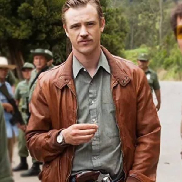 Narcos Boyd Holbrook Brown Leather Jacket