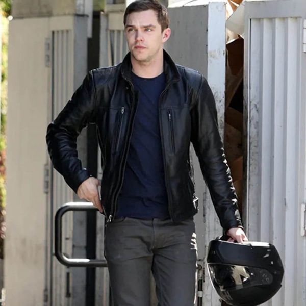 Nicholas Hoult Biker Leather Jacket