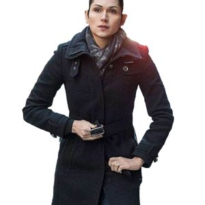 Power Angela Valdes Black Wool Coat