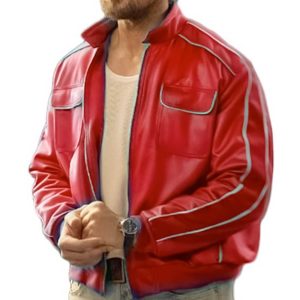 Ryan Gosling Red Leather Fashion Jacket