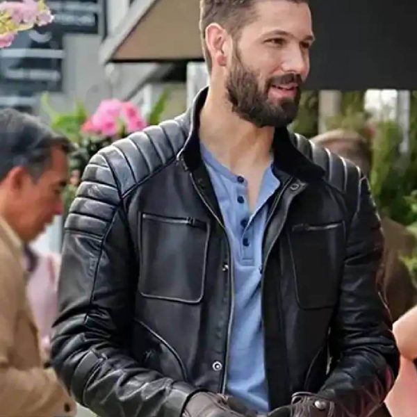 Wedding 2023 Ryan Black Leather Biker Jacket