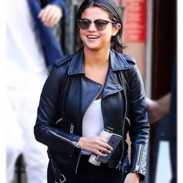 Selena Gomez Black Biker Jacket