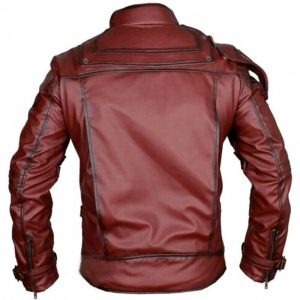 Star Lord Chris Pratt Maroon Leather Jacket