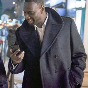 TV Series Lupin Omar Sy Black Wool Coat