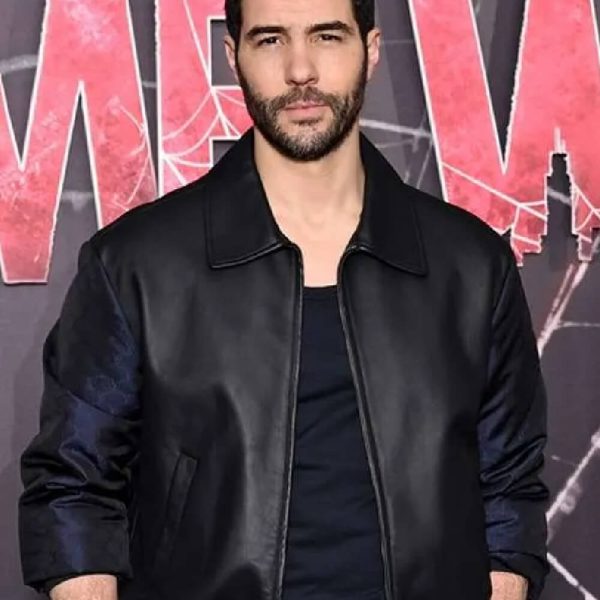 Tahar Rahim Madame Web Black Leather Jacket