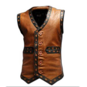 The Warriors Movie Brown Leather Vest