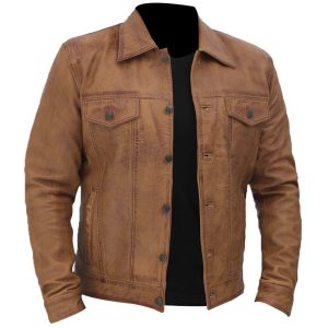 Trucker Style Western Cowboy Tan Brown Jacket
