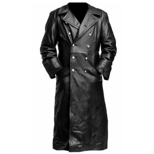 WW2 German Officer Leather Long Coat