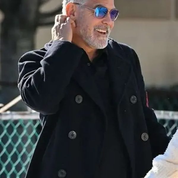 Wolves George Clooney Black Wool Coat