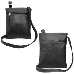 Cross Body Bag Black Leather Womens