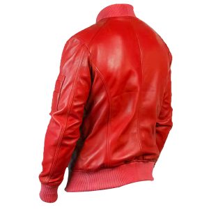 Men’s Bomber Red Leather Jacket