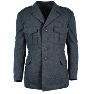 Mens Vintage Swiss Army Gray Wool Coat