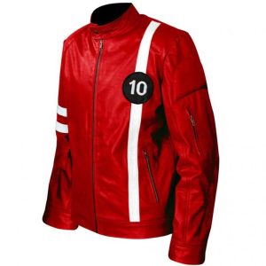 Ben Tennyson Ben 10 Red Leather Jacket