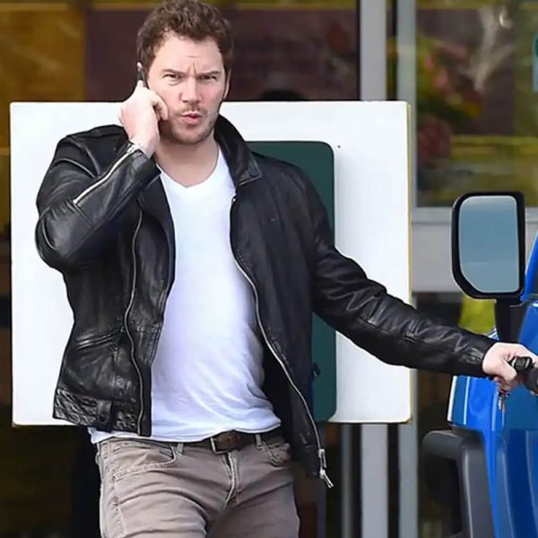 Chris Pratt Black Leather Jacket