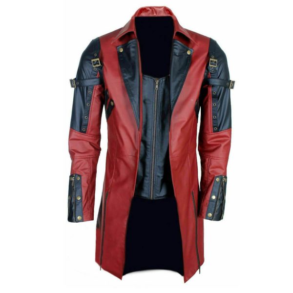 Steampunk Gothic Matrix Leather Trench Coat