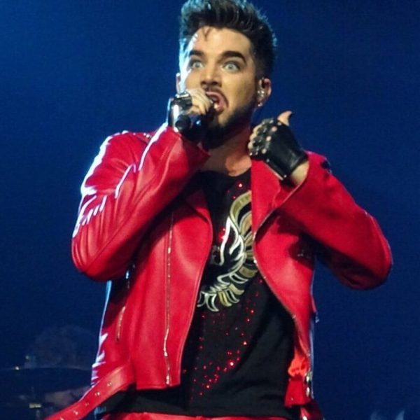 American Singer Adam Lambert Red Leather Jacket