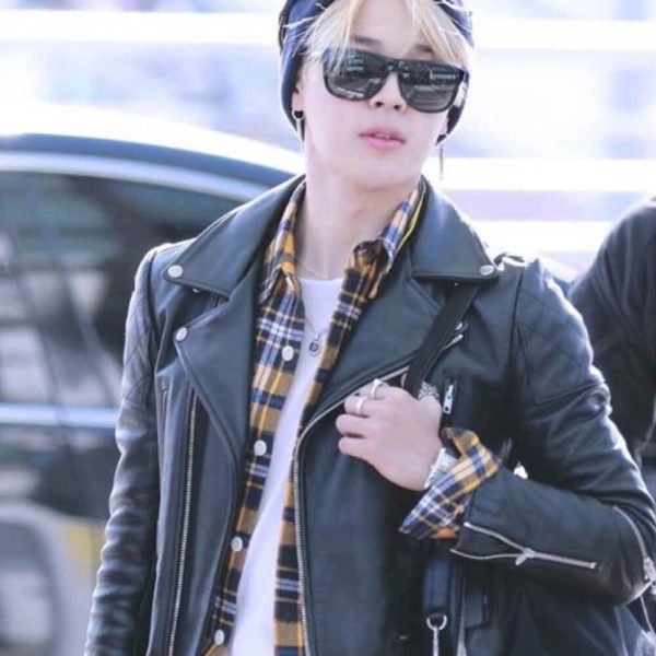 BTS Jimin Motorcycle Quilted Leather Jacket