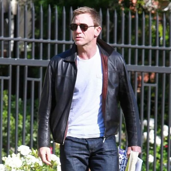 Daniel Craig Layer Cake Black Leather Jacket