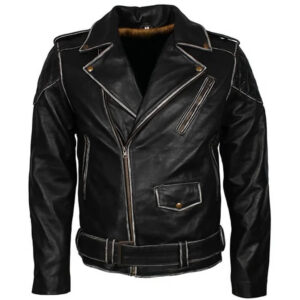 Mens Leather Biker Jacket