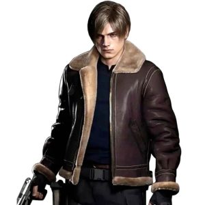 Resident Evil 4 Remake Leon Kennedy Fur Jacket