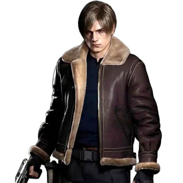 Resident Evil 4 Remake Leon Kennedy Fur Jacket